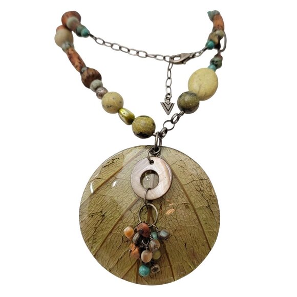 Silpada Sterling Silver, Turquoise, Quartz, Large Round Pendant Necklace - Picture 2 of 7